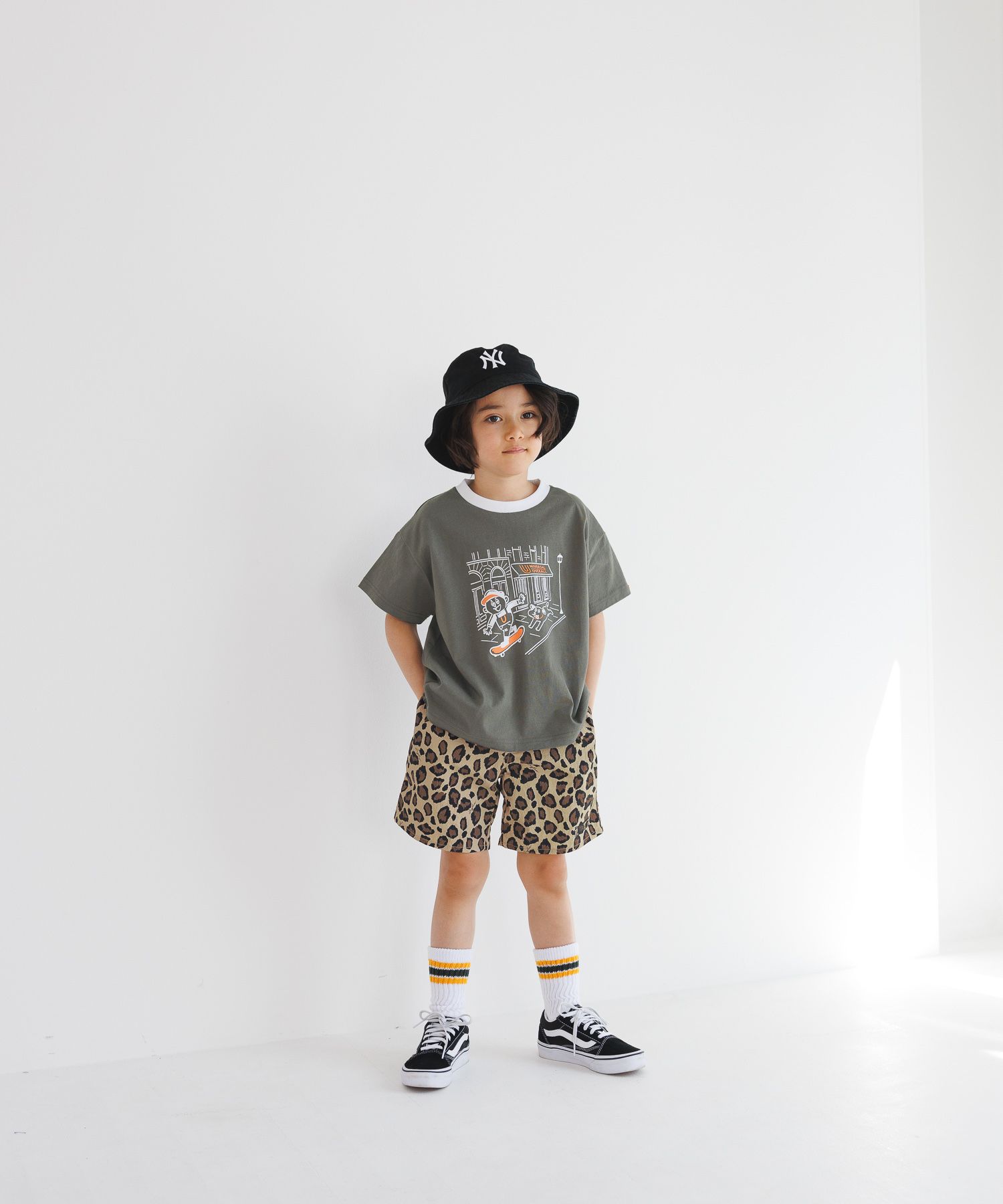 【UNIVERSAL OVERALL】別注ウィンディJrスケボーTシャツ（KIDS） 110(100-110cm)