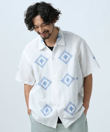 インディアイズビューティフル　刺繍　シャツ　ベイフロー BAYFLOW｜【INDIA IS BEAUTIFUL】別注ミソロジーシャツ