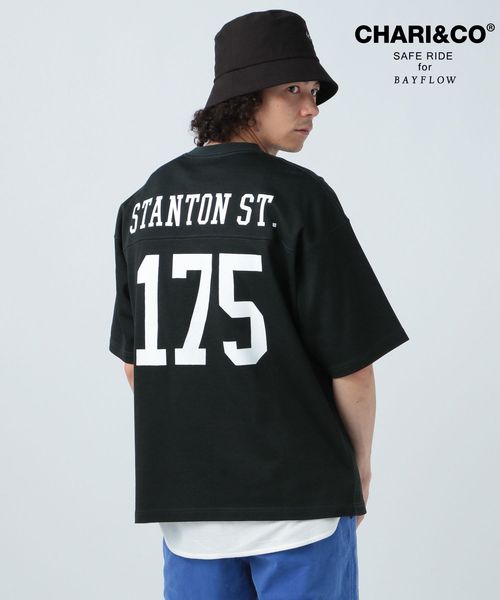 BAYFLOW 【CHARI & CO SAFE RIDE for BAYFLOW】フットボールTシャツ チャコールグレー M メンズインナー ベイフロー 123888 and ST アンドエスティ(旧ドットエスティ) BAYFLOW 【CHARI & CO SAFE RIDE for BAYFLOW】フットボールTシャツ チャコールグレー M メンズインナー ベイフロー 123888 and ST アンドエスティ(旧ドットエスティ)