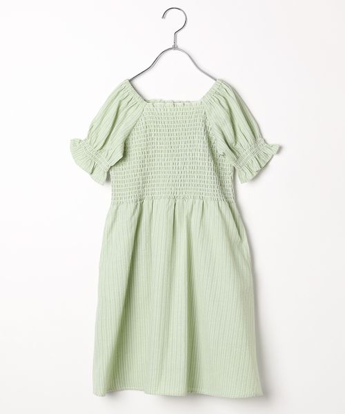 BAYFLOW シャーリングワンピース(KIDS) グリーン キッズ ベイフロー 127529 and ST アンドエスティ(旧ドットエスティ) BAYFLOW シャーリングワンピース(KIDS) グリーン キッズ ベイフロー 127529 and ST アンドエスティ(旧ドットエスティ)
