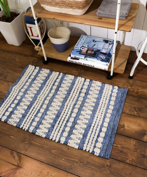 BAYFLOW [洗濯機OK]BF BLUESTマット 45×70 インテリアＦＡＢ ライトブルー ベイフロー 128316 and ST アンドエスティ（旧ドットエスティ）