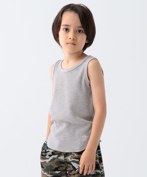 BAYFLOW ワッフルタンクトップ(KIDS) グレー キッズ ベイフロー 130544 and ST アンドエスティ(旧ドットエスティ) BAYFLOW ワッフルタンクトップ(KIDS) グレー キッズ ベイフロー 130544 and ST アンドエスティ(旧ドットエスティ)