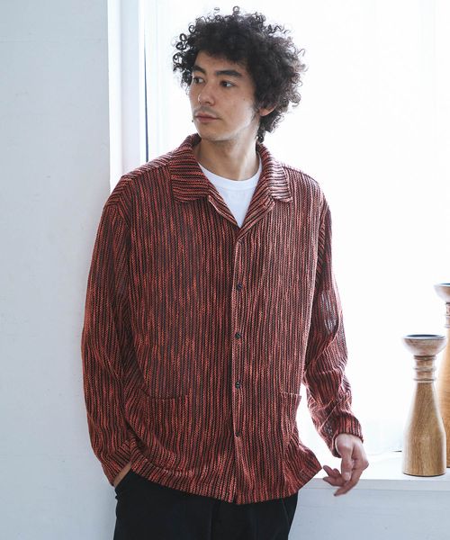 BAYFLOW パターンレース長袖シャツ オレンジ M メンズインナー ベイフロー 130844 and ST アンドエスティ(旧ドットエスティ) BAYFLOW パターンレース長袖シャツ オレンジ M メンズインナー ベイフロー 130844 and ST アンドエスティ(旧ドットエスティ)