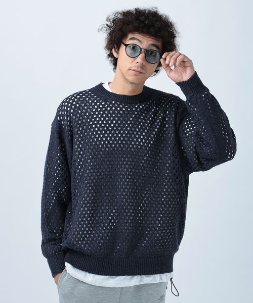 BAYFLOW BIGメッシュニットプルオーバー ネイビー L メンズインナー ベイフロー 139534 and ST アンドエスティ(旧ドットエスティ) BAYFLOW BIGメッシュニットプルオーバー ネイビー L メンズインナー ベイフロー 139534 and ST アンドエスティ(旧ドットエスティ)
