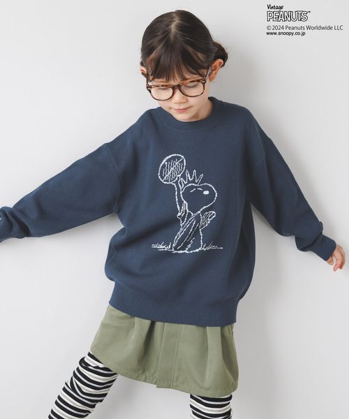 BAYFLOW [おうちで洗える!!]【SNOOPY＆FRIENDS 】ピーナッツニット(KIDS) ネイビー キッズ ベイフロー 140195 and ST アンドエスティ（旧ドットエスティ）