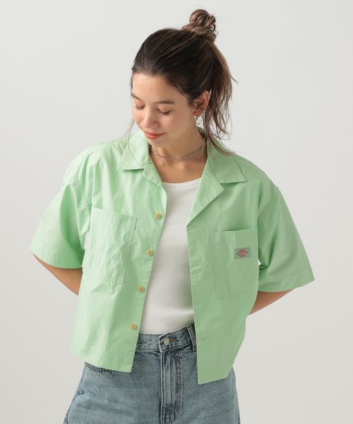 BAYFLOW 【Dickies(ディッキーズ)】クロップシャツ グリーン M ウィメンズインナー ベイフロー 152412 and ST アンドエスティ(旧ドットエスティ) BAYFLOW 【Dickies(ディッキーズ)】クロップシャツ グリーン M ウィメンズインナー ベイフロー 152412 and ST アンドエスティ(旧ドットエスティ)