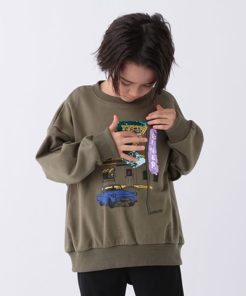 BAYFLOW [トレンドアイテム♪]スパンコールプルオーバーBOYS(KIDS) グリーン キッズ ベイフロー 152924 and ST アンドエスティ（旧ドットエスティ）