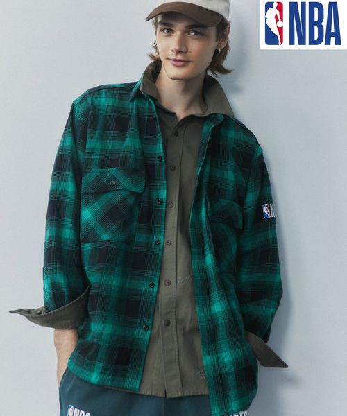 BAYFLOW 【NBA】刺繍チェックネルシャツ グリーン M メンズインナー ベイフロー 153084 and ST アンドエスティ(旧ドットエスティ) BAYFLOW 【NBA】刺繍チェックネルシャツ グリーン M メンズインナー ベイフロー 153084 and ST アンドエスティ(旧ドットエスティ)