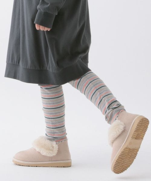 BAYFLOW ★プチプラ¥1790[シーズンレス♪]ボーダーリブレギンス(KIDS) グレー キッズ ベイフロー 156578 and ST アンドエスティ（旧ドットエスティ）