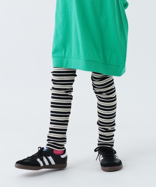 BAYFLOW ★プチプラ¥1790[シーズンレス♪]ボーダーリブレギンス(KIDS) シルバー キッズ ベイフロー 156578 and ST アンドエスティ（旧ドットエスティ）