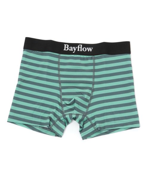 BAYFLOW ロゴリブストライプボクサーパンツ グリーン L メンズグッズ ベイフロー 164171 and ST アンドエスティ(旧ドットエスティ) BAYFLOW ロゴリブストライプボクサーパンツ グリーン L メンズグッズ ベイフロー 164171 and ST アンドエスティ(旧ドットエスティ)
