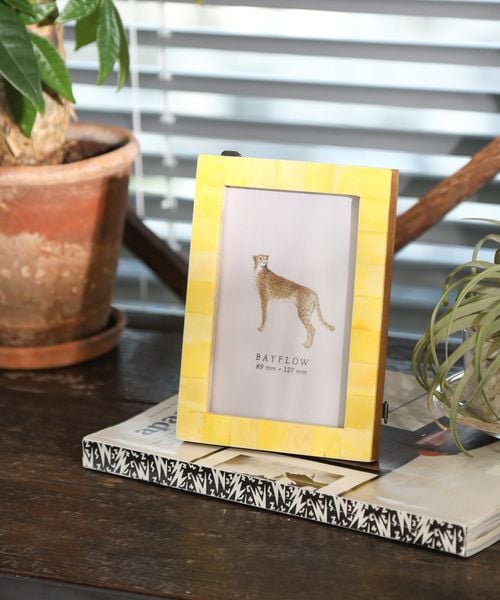 BAYFLOW [天然素材]BF COLORフレーム インテリアデコール イエロー ベイフロー 176192 and ST アンドエスティ（旧ドットエスティ）