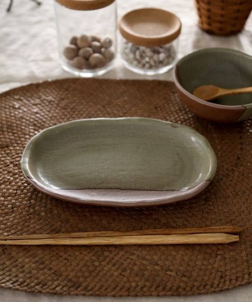 BAYFLOW BF塗分け楕円皿 食器 グリーン ベイフロー 186381 and ST アンドエスティ(旧ドットエスティ) BAYFLOW BF塗分け楕円皿 食器 グリーン ベイフロー 186381 and ST アンドエスティ(旧ドットエスティ)