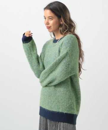 起毛感あるボリューム]ミックスヤーンバイカラーニット | [公式