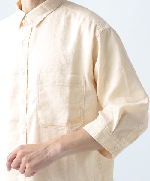 大人カラー&ゆったりシルエット】サファリラリネン7分袖シャツ | [公式 