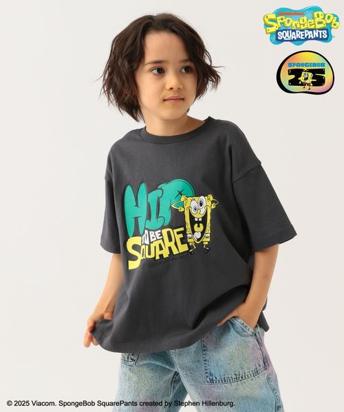 BAYFLOW 【SpongeBob(スポンジ・ボブ)×BAYFLOW】プリント半袖Tシャツ(KIDS) チャコールグレー キッズ ベイフロー 252938 and ST アンドエスティ(旧ドットエスティ) BAYFLOW 【SpongeBob(スポンジ・ボブ)×BAYFLOW】プリント半袖Tシャツ(KIDS) チャコールグレー キッズ ベイフロー 252938 and ST アンドエスティ(旧ドットエスティ)