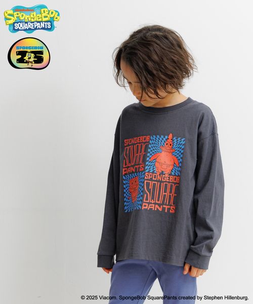 BAYFLOW 【SpongeBob(スポンジ・ボブ)×BAYFLOW】プリント長袖Tシャツ(KIDS) チャコールグレー キッズ ベイフロー 252941 and ST アンドエスティ(旧ドットエスティ) BAYFLOW 【SpongeBob(スポンジ・ボブ)×BAYFLOW】プリント長袖Tシャツ(KIDS) チャコールグレー キッズ ベイフロー 252941 and ST アンドエスティ(旧ドットエスティ)