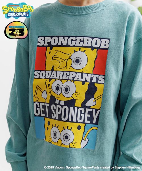 BAYFLOW 【SpongeBob(スポンジ・ボブ)×BAYFLOW】プリント長袖Tシャツ(KIDS) グリーン キッズ ベイフロー 252941 and ST アンドエスティ(旧ドットエスティ) BAYFLOW 【SpongeBob(スポンジ・ボブ)×BAYFLOW】プリント長袖Tシャツ(KIDS) グリーン キッズ ベイフロー 252941 and ST アンドエスティ(旧ドットエスティ)