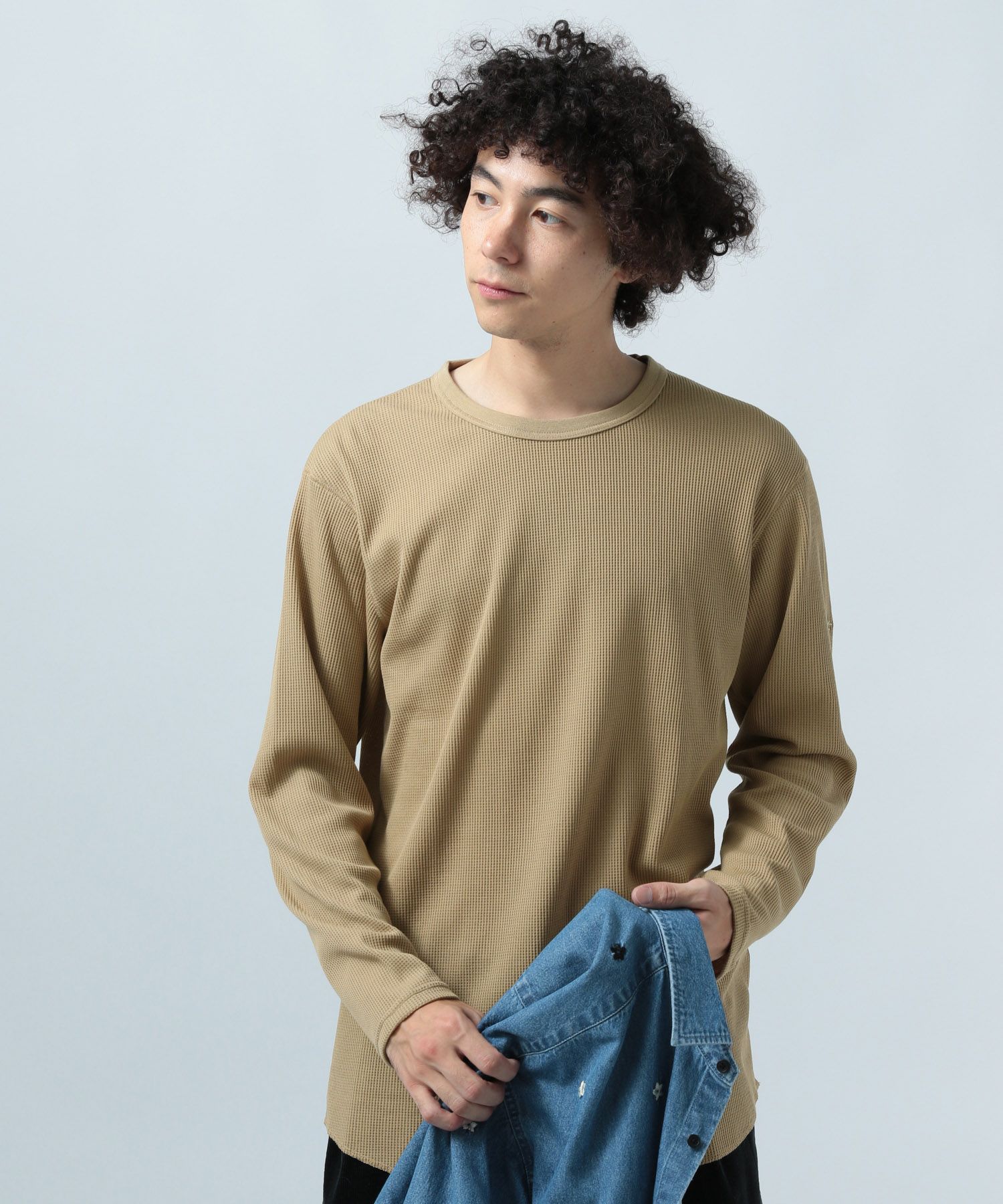 以下サイトより＜カーキ＞ワッフル long T＆Henly Long Tシャツ