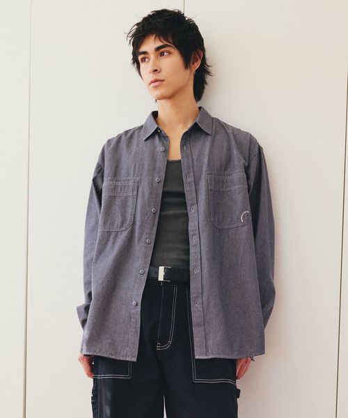 BAYFLOW [この1枚でサマ見え] スタンダードカラーシャツ[綿100％] グレー M メンズインナー ベイフロー 310747 and ST アンドエスティ（旧ドットエスティ）