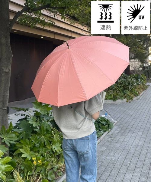 BAYFLOW [遮熱・遮光率100%]江戸12リブショート晴雨兼用傘50cm(WEB限定) レイン ピンク ベイフロー 327932 and ST アンドエスティ（旧ドットエスティ）