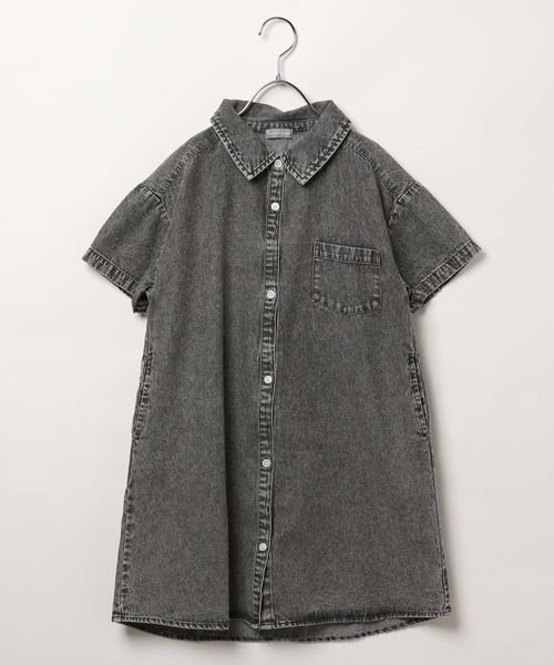 BAYFLOW [綿100%]デニムシャツワンピ(KIDS) シルバー キッズ ベイフロー 327987 and ST アンドエスティ（旧ドットエスティ）