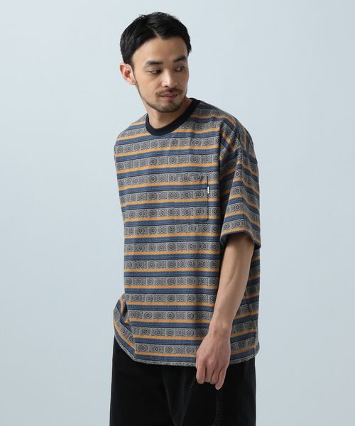 BAYFLOW ジャガードボーダー半袖Tシャツ ライトブルー M メンズインナー ベイフロー 328385 and ST アンドエスティ(旧ドットエスティ) BAYFLOW ジャガードボーダー半袖Tシャツ ライトブルー M メンズインナー ベイフロー 328385 and ST アンドエスティ(旧ドットエスティ)