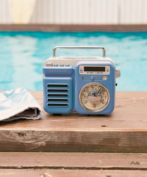 BAYFLOW [1台7役!!ラジオも音楽も楽しめる]マルチレトロラジオ モバイル ライトブルー ベイフロー 353685 and ST アンドエスティ（旧ドットエスティ）