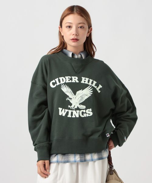 BAYFLOW 【RUSSELL ATHLETIC (ラッセルアスレティック）】別注プリントスウェット グレー FREE ウィメンズインナー ベイフロー 450903 and ST アンドエスティ（旧ドットエスティ）