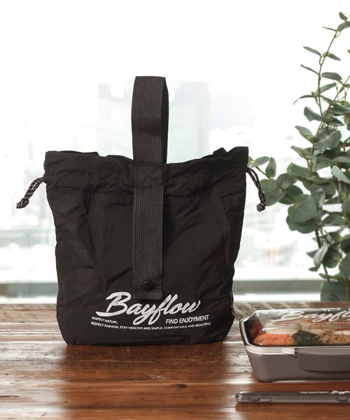 BAYFLOW BFロゴ入り保冷巾着バッグ レジャー シルバー ベイフロー 490965 and ST アンドエスティ(旧ドットエスティ) BAYFLOW BFロゴ入り保冷巾着バッグ レジャー シルバー ベイフロー 490965 and ST アンドエスティ(旧ドットエスティ)