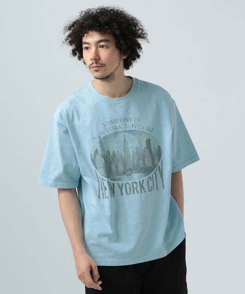 BAYFLOW ヴィンテージライクプリント半袖Tシャツ ライトブルー M メンズインナー ベイフロー 492870 and ST アンドエスティ(旧ドットエスティ) BAYFLOW ヴィンテージライクプリント半袖Tシャツ ライトブルー M メンズインナー ベイフロー 492870 and ST アンドエスティ(旧ドットエスティ)