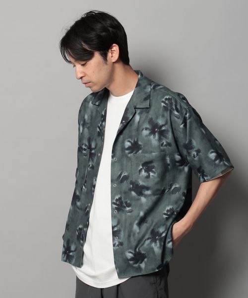 BAYFLOW 【接触冷感】オープンカラー半袖柄シャツ グリーン L メンズインナー ベイフロー 495702 and ST アンドエスティ(旧ドットエスティ) BAYFLOW 【接触冷感】オープンカラー半袖柄シャツ グリーン L メンズインナー ベイフロー 495702 and ST アンドエスティ(旧ドットエスティ)