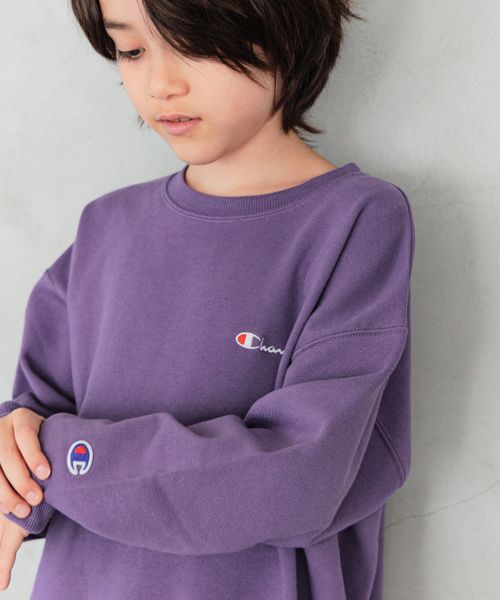 BAYFLOW 【Champion(チャンピオン)】別注ルーズフィットプルオーバー(KIDS) パープル キッズ ベイフロー 496896 and ST アンドエスティ(旧ドットエスティ) BAYFLOW 【Champion(チャンピオン)】別注ルーズフィットプルオーバー(KIDS) パープル キッズ ベイフロー 496896 and ST アンドエスティ(旧ドットエスティ)