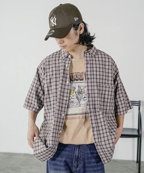 BAYFLOW [トレンド柄] アソートチェックシャツ グレー M メンズインナー ベイフロー 497013 and ST アンドエスティ（旧ドットエスティ）