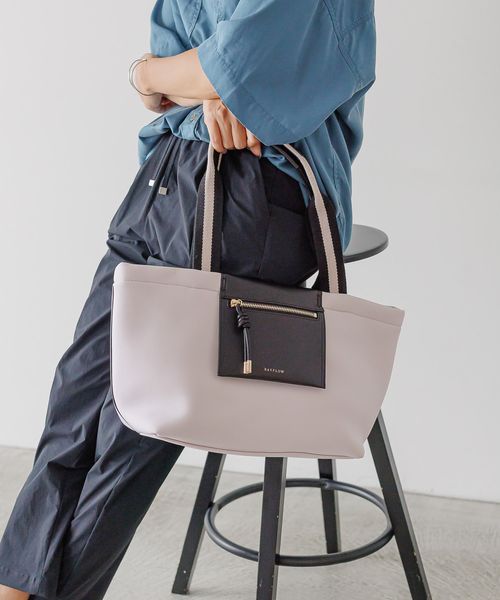 BAYFLOW [軽量!!A4サイズ収納可]ポケット付きボンディングトートバッグ ライトグレー FREE ウィメンズグッズ ベイフロー 497109 and ST アンドエスティ（旧ドットエスティ）