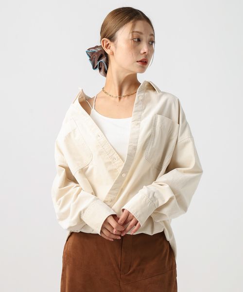 BAYFLOW 2WAYコーデュロイシャツ ライトベージュ M ウィメンズインナー ベイフロー 497137 and ST アンドエスティ(旧ドットエスティ) BAYFLOW 2WAYコーデュロイシャツ ライトベージュ M ウィメンズインナー ベイフロー 497137 and ST アンドエスティ(旧ドットエスティ)