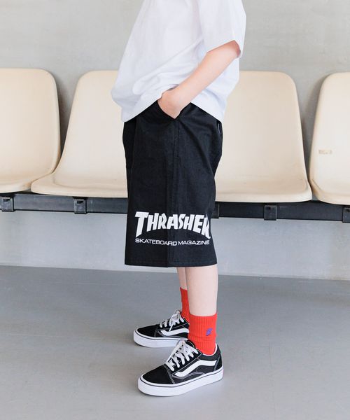 BAYFLOW 【THRASHER(スラッシャー)】別注スケーターハーフパンツ(KIDS) シルバー キッズ ベイフロー 497360 and ST アンドエスティ(旧ドットエスティ) BAYFLOW 【THRASHER(スラッシャー)】別注スケーターハーフパンツ(KIDS) シルバー キッズ ベイフロー 497360 and ST アンドエスティ(旧ドットエスティ)