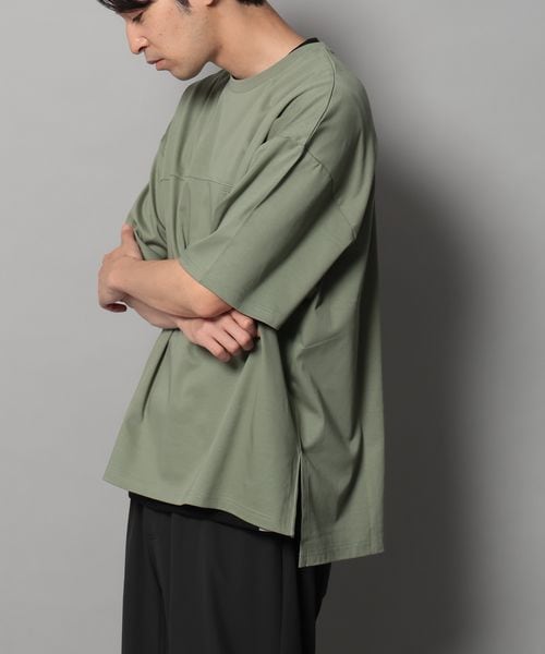 BAYFLOW 【上品な素材感】シルケットスリット半袖Tシャツ カーキ M メンズインナー ベイフロー 497871 and ST アンドエスティ(旧ドットエスティ) BAYFLOW 【上品な素材感】シルケットスリット半袖Tシャツ カーキ M メンズインナー ベイフロー 497871 and ST アンドエスティ(旧ドットエスティ)