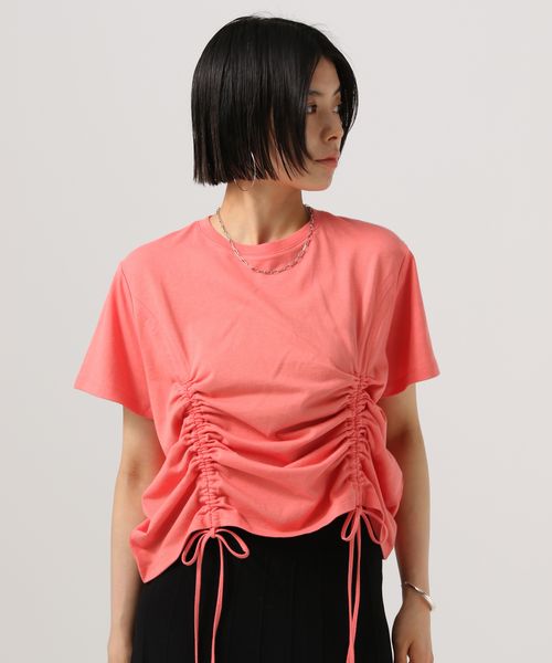 BAYFLOW シャーリング半袖Tシャツ ピンク FREE ウィメンズインナー ベイフロー 497903 and ST アンドエスティ(旧ドットエスティ) BAYFLOW シャーリング半袖Tシャツ ピンク FREE ウィメンズインナー ベイフロー 497903 and ST アンドエスティ(旧ドットエスティ)