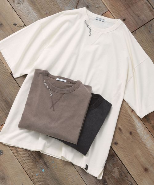 BAYFLOW ピグメントステッチ半袖Tシャツ ライトグレー L メンズインナー ベイフロー 498894 and ST アンドエスティ(旧ドットエスティ) BAYFLOW ピグメントステッチ半袖Tシャツ ライトグレー L メンズインナー ベイフロー 498894 and ST アンドエスティ(旧ドットエスティ)