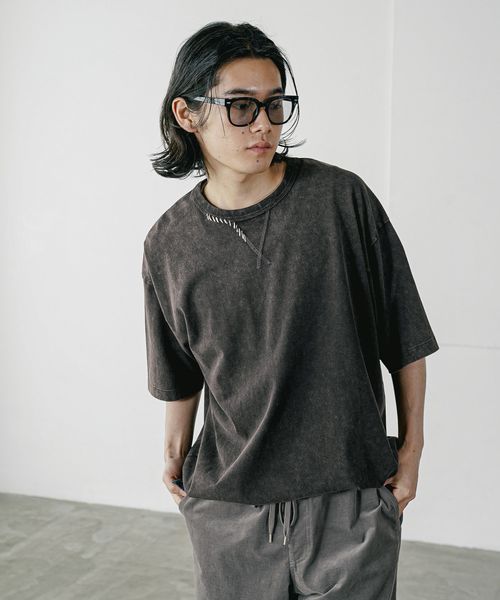 BAYFLOW ピグメントステッチ半袖Tシャツ チャコールグレー M メンズインナー ベイフロー 498894 and ST アンドエスティ(旧ドットエスティ) BAYFLOW ピグメントステッチ半袖Tシャツ チャコールグレー M メンズインナー ベイフロー 498894 and ST アンドエスティ(旧ドットエスティ)