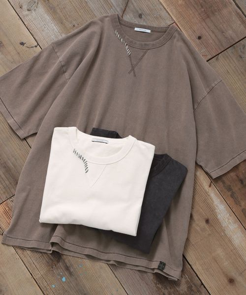 BAYFLOW ピグメントステッチ半袖Tシャツ ブラウン L メンズインナー ベイフロー 498894 and ST アンドエスティ(旧ドットエスティ) BAYFLOW ピグメントステッチ半袖Tシャツ ブラウン L メンズインナー ベイフロー 498894 and ST アンドエスティ(旧ドットエスティ)