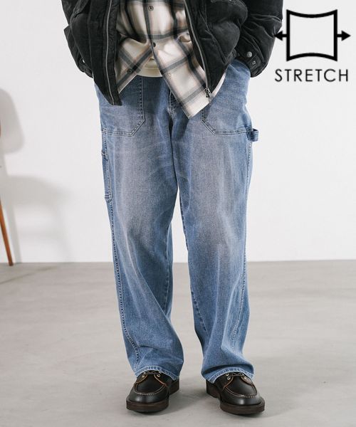 BAYFLOW 【累計販売数15万本突破！】BOUNCYCLEペインターパンツ【ストレッチ】 ブルー L メンズボトムス ベイフロー 498899 and ST アンドエスティ（旧ドットエスティ）