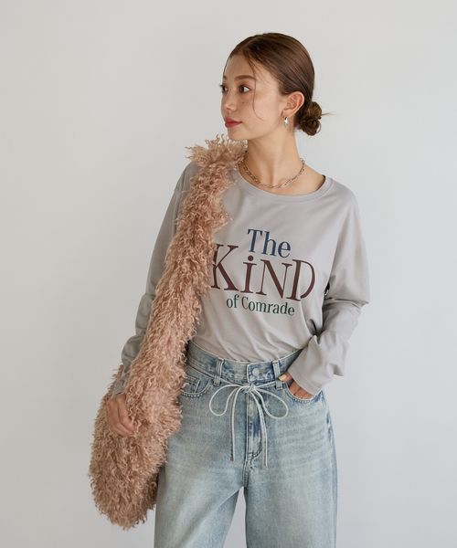 BAYFLOW [柔らかな肌ざわり]スムースタッチプリント長袖Tシャツ グレー S ウィメンズインナー ベイフロー 498950 and ST アンドエスティ（旧ドットエスティ）