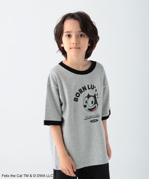 BAYFLOW 【FELIX THE CAT(フィリックス・ザ・キャット)】別注リンガーTシャツ(KIDS) グレー キッズ ベイフロー 526047 and ST アンドエスティ(旧ドットエスティ) BAYFLOW 【FELIX THE CAT(フィリックス・ザ・キャット)】別注リンガーTシャツ(KIDS) グレー キッズ ベイフロー 526047 and ST アンドエスティ(旧ドットエスティ)