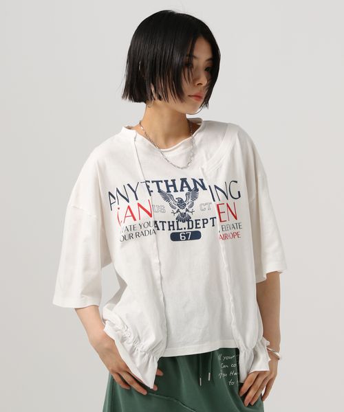 BAYFLOW プリントリメイク半袖Tシャツ ライトグレー FREE ウィメンズインナー ベイフロー 571047 and ST アンドエスティ(旧ドットエスティ) BAYFLOW プリントリメイク半袖Tシャツ ライトグレー FREE ウィメンズインナー ベイフロー 571047 and ST アンドエスティ(旧ドットエスティ)
