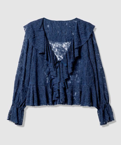 BAYFLOW 【EF(エフ)】ラッフルレースブラウス(WOMEN) ネイビー FREE スペシャルライン ベイフロー 571512 and ST アンドエスティ(旧ドットエスティ) BAYFLOW 【EF(エフ)】ラッフルレースブラウス(WOMEN) ネイビー FREE スペシャルライン ベイフロー 571512 and ST アンドエスティ(旧ドットエスティ)