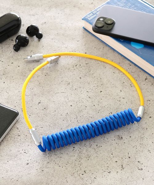 BAYFLOW バイカラーコイルケーブル(type C) モバイル ライトブルー ベイフロー 579022 and ST アンドエスティ(旧ドットエスティ) BAYFLOW バイカラーコイルケーブル(type C) モバイル ライトブルー ベイフロー 579022 and ST アンドエスティ(旧ドットエスティ)