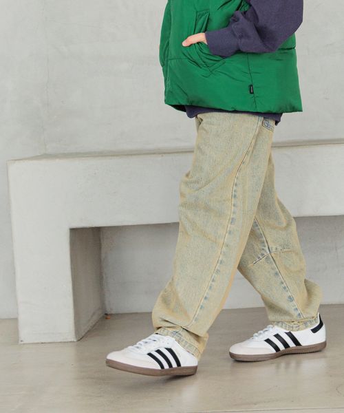 BAYFLOW [存在感抜群!主役級!!]オーバーダイデニム(KIDS) イエロー キッズ ベイフロー 582380 and ST アンドエスティ（旧ドットエスティ）