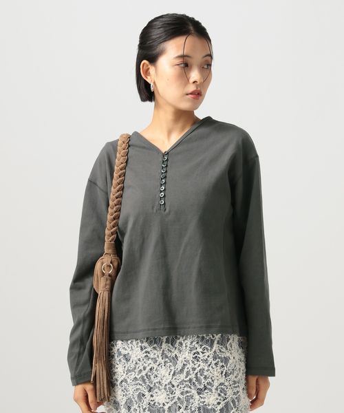 BAYFLOW ヘンリーネックロングスリーブプルオーバー チャコールグレー FREE ウィメンズインナー ベイフロー 585256 and ST アンドエスティ（旧ドットエスティ）